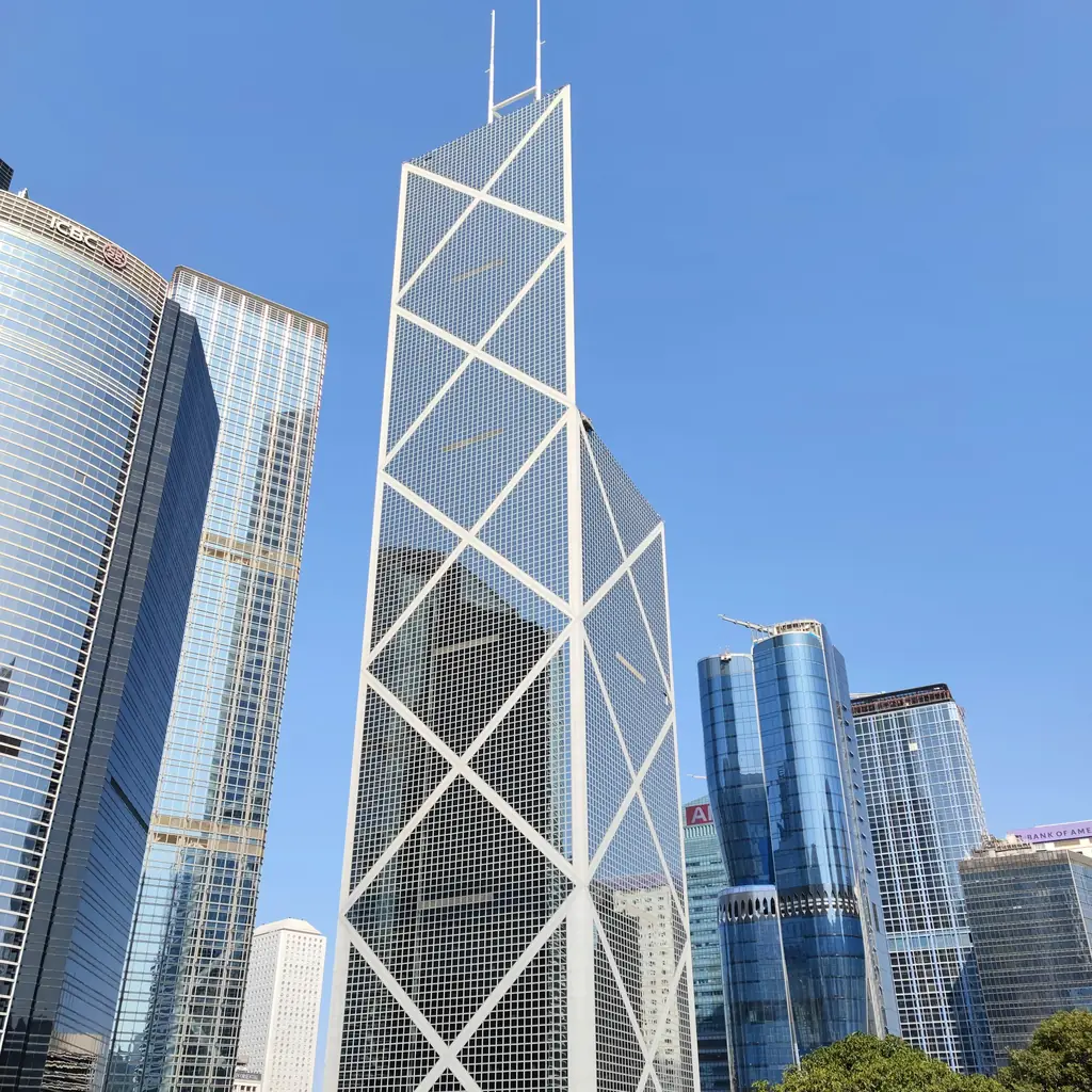 Bank of China Tower and office towers in Central, Hong Kong